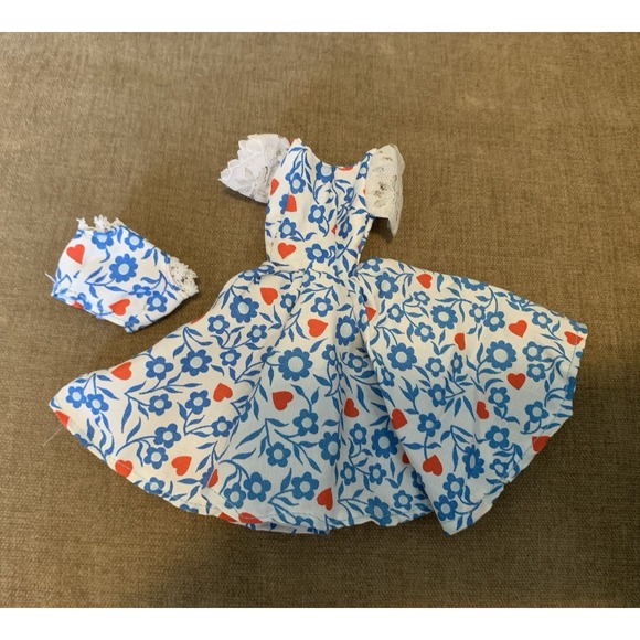 Vintage Barbie 1960s Blue Floral Heart Flare Dress & Shorts Metal Snaps Rare - Picture 1 of 3